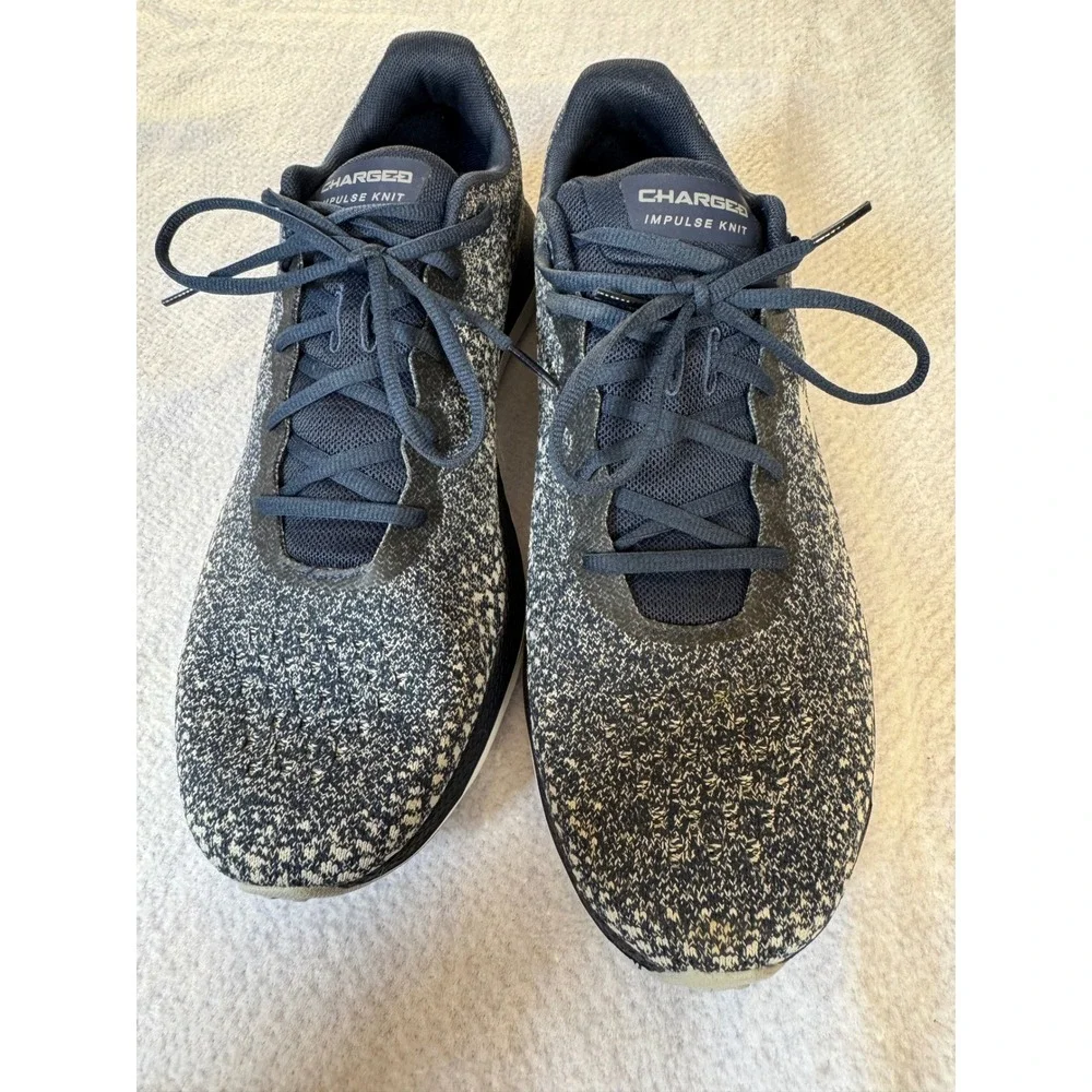 Under Armour Charged Impulse Knit Mens Running Shoes Navy White 3022593-401 14